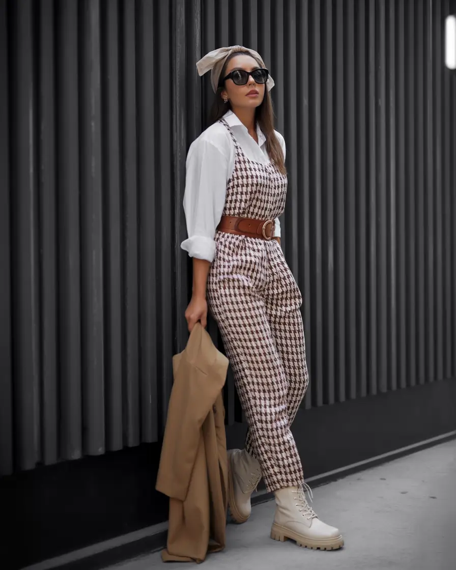 fall fashion outfits 2025 Retro Houndstooth Revival