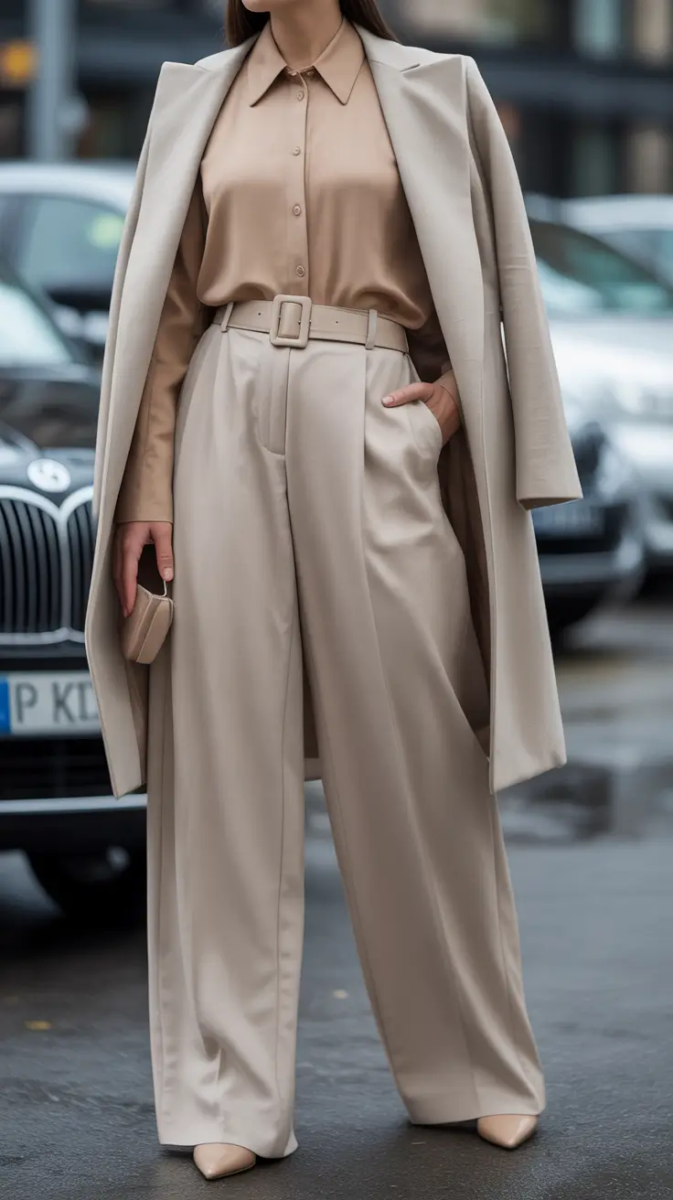 fall office outfits for women Minimalist Neutrals with Maximum Elegance