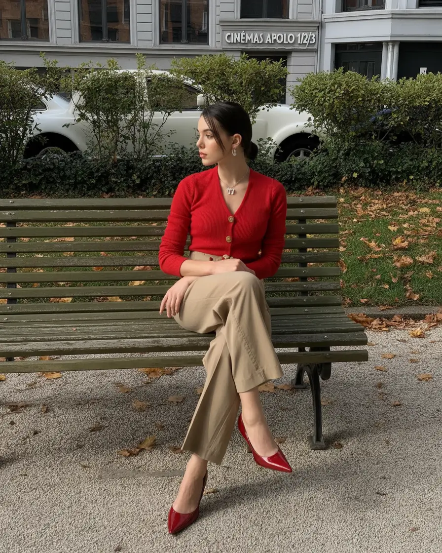 fall office outfits for women Red Accents for Everyday Elegance