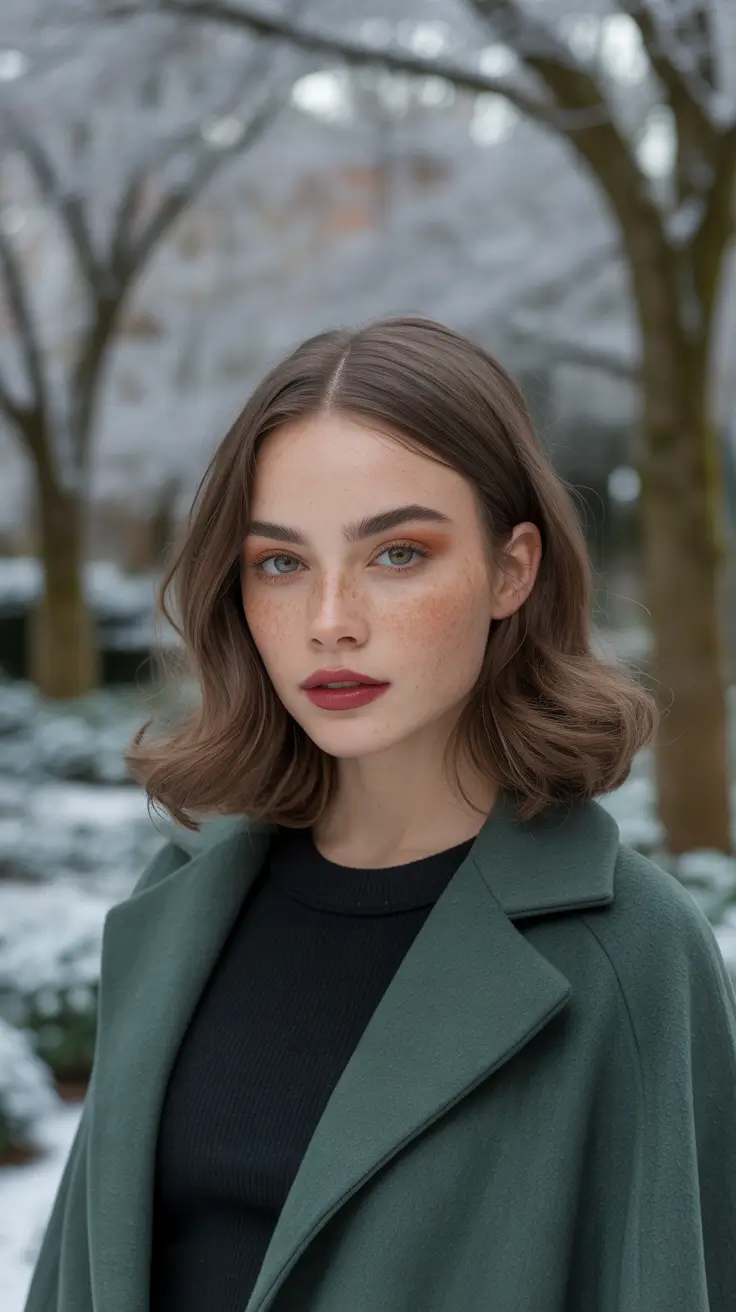 Brunette Hair Color Ideas Winter 2025–2026 Teddy Bear Brunette Bob