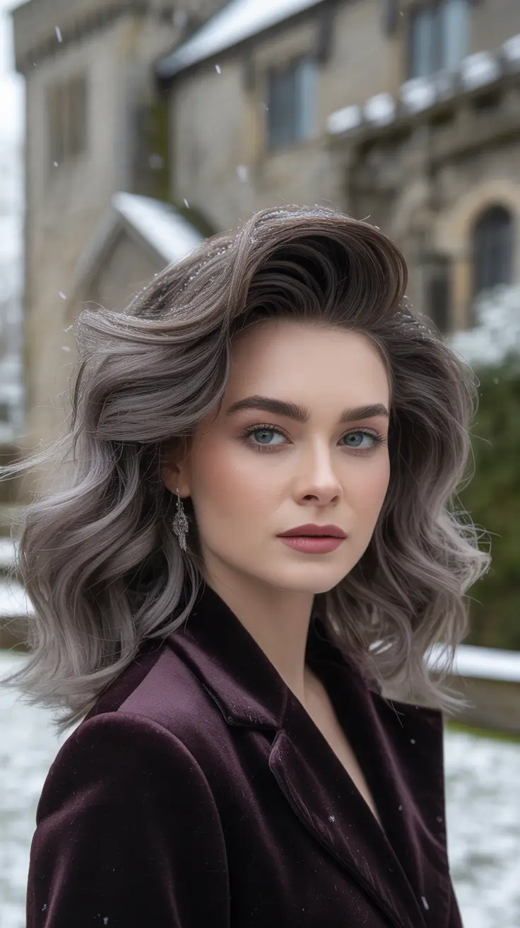 Brunette Hair Color Ideas Winter 2025–2026 Smoky Ash Brunette Glam