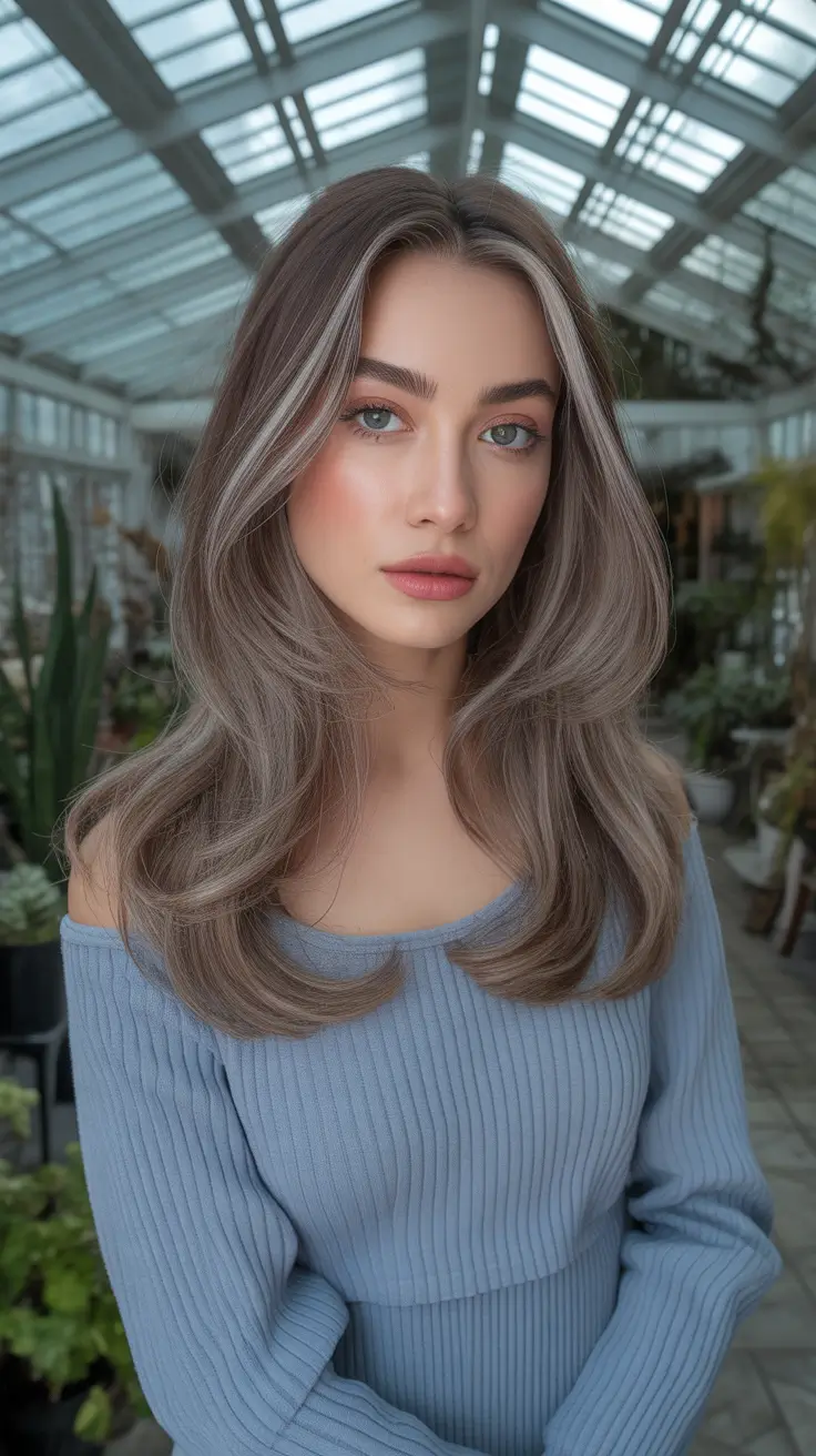 Brunette Hair Color Ideas Winter 2025–2026 Frosted Latte Contour