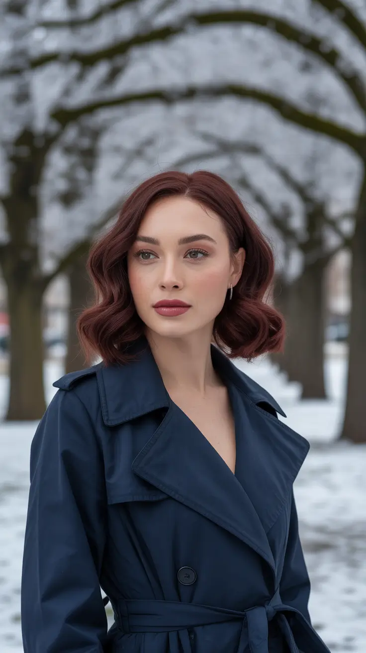 Brunette Hair Color Ideas Winter 2025–2026 Cherry Mocha Bob