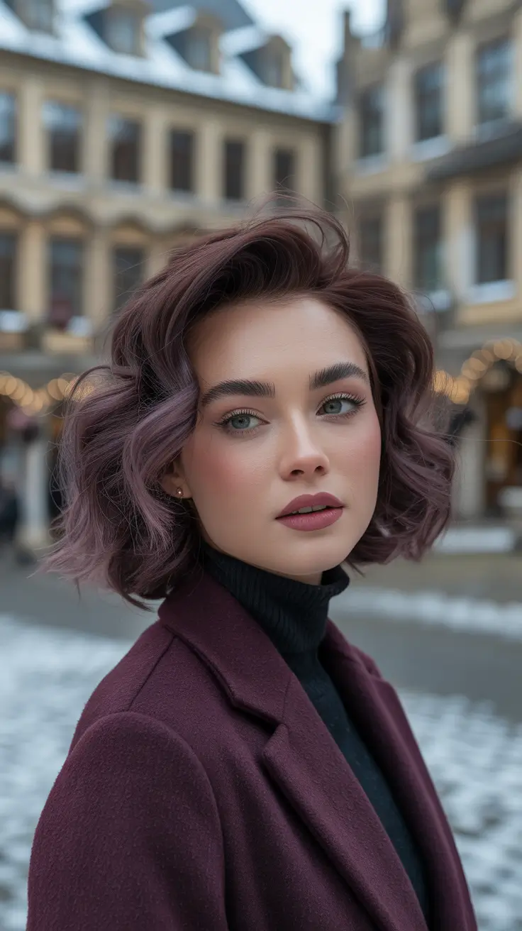 Brunette Hair Color Ideas Winter 2025–2026 Mulberry Brunette Glow