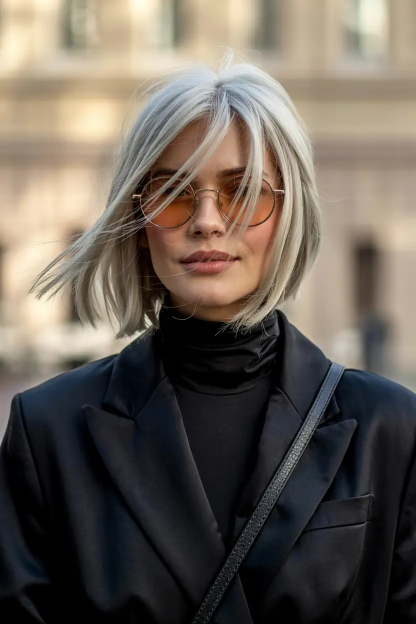 Cool Silver Straight Bob