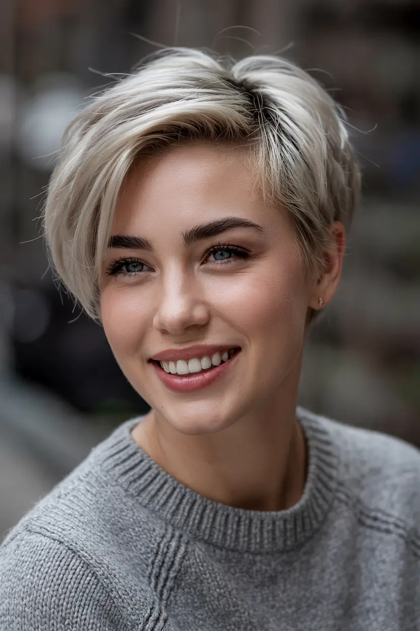 Soft Platinum Bob with Volume