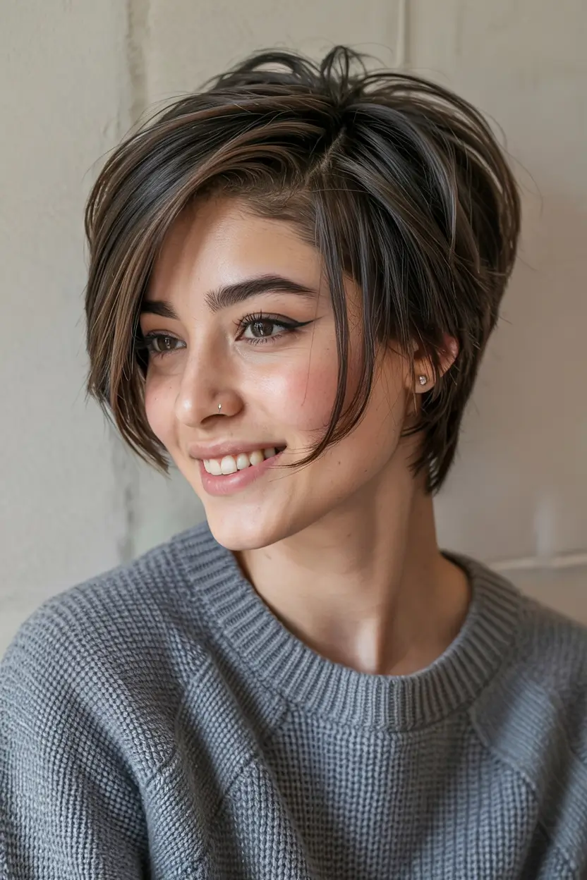 Italian Brunette Bob with Mid-Length Layers