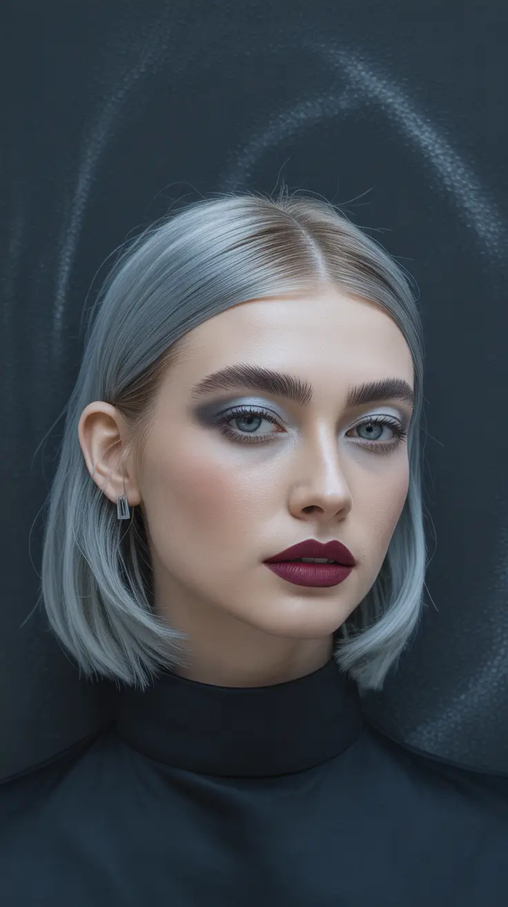 Icy-Silver-Frost Deep Winter Hair Colors Inspiration