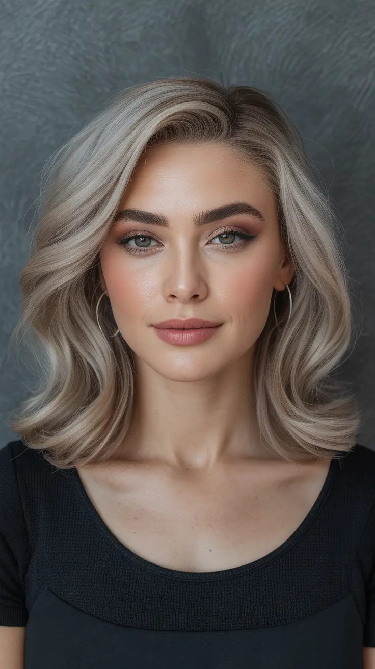 Champagne-Smoke-Waves Deep Winter Hair Colors Inspiration
