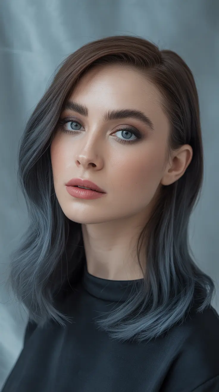 Steel-Shadow-Ombre Deep Winter Hair Colors Inspiration