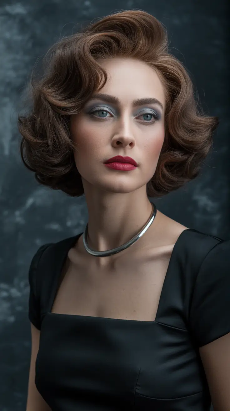 Coppered-Vintage-Waves Deep Winter Hair Colors Inspiration