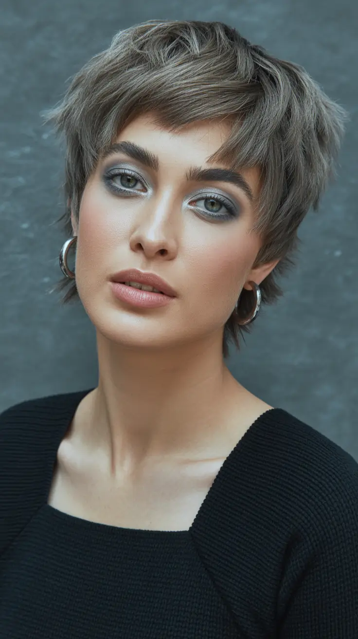 Smoky-Ash-Pixie Deep Winter Hair Colors Inspiration