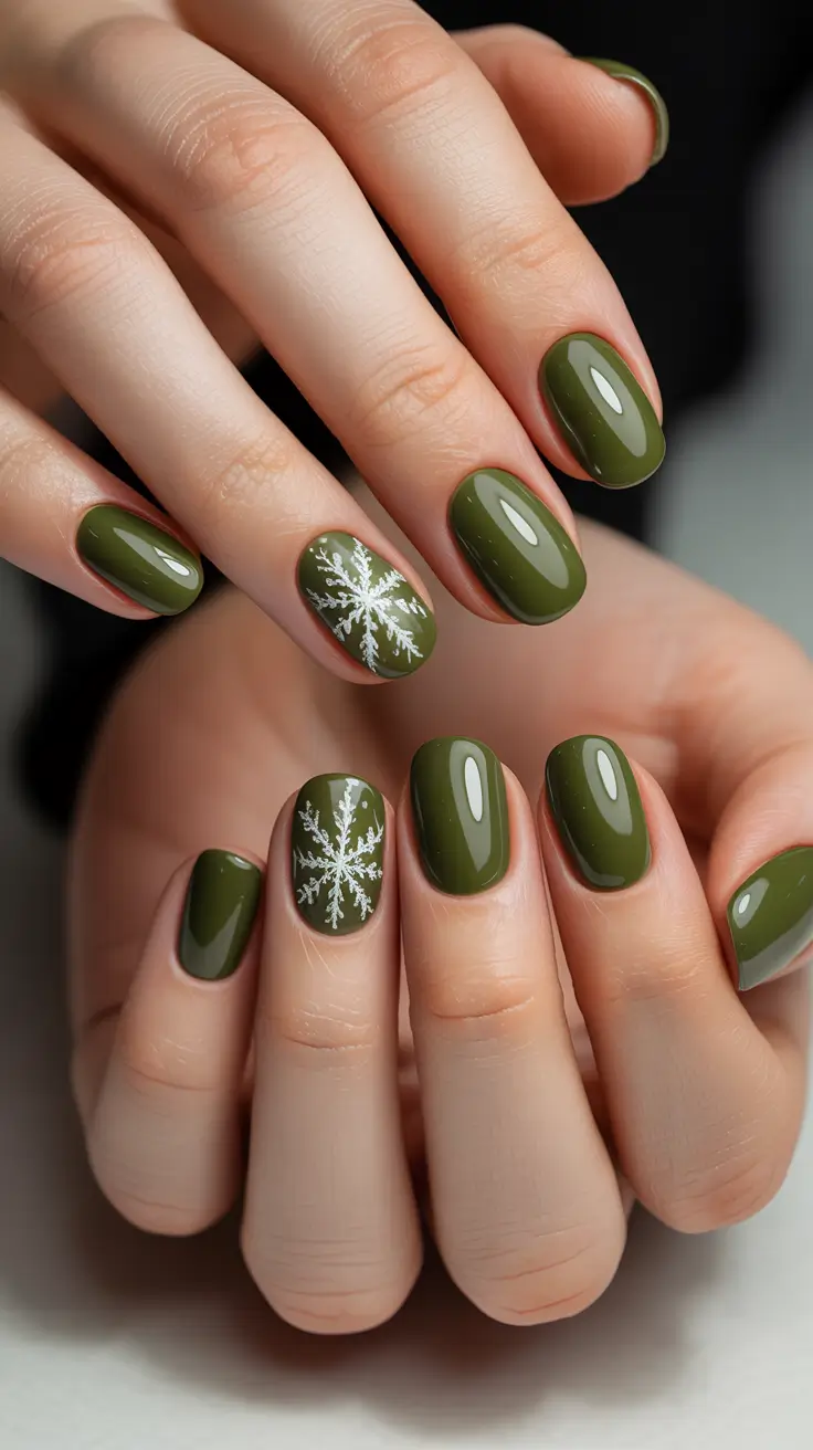 Olive Snowflake Charm 2025