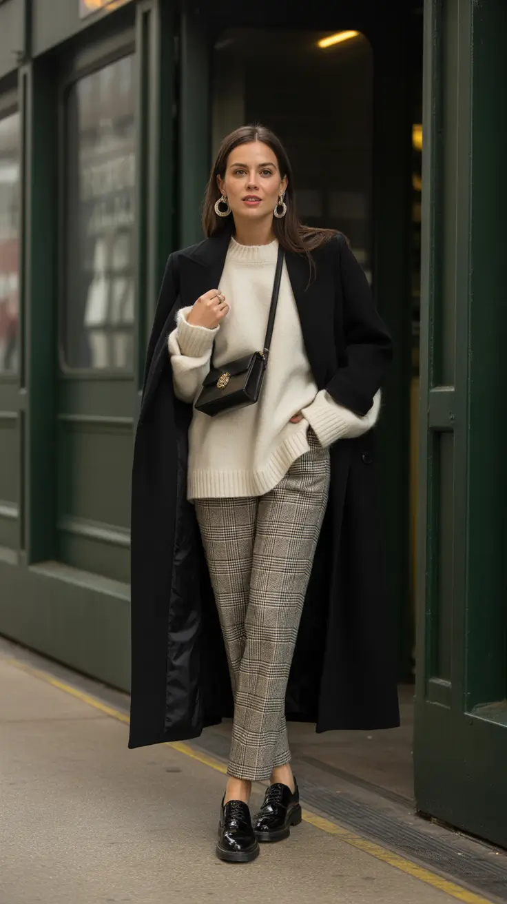 Уличный стиль для холодной погоды: уютный шик в клетку