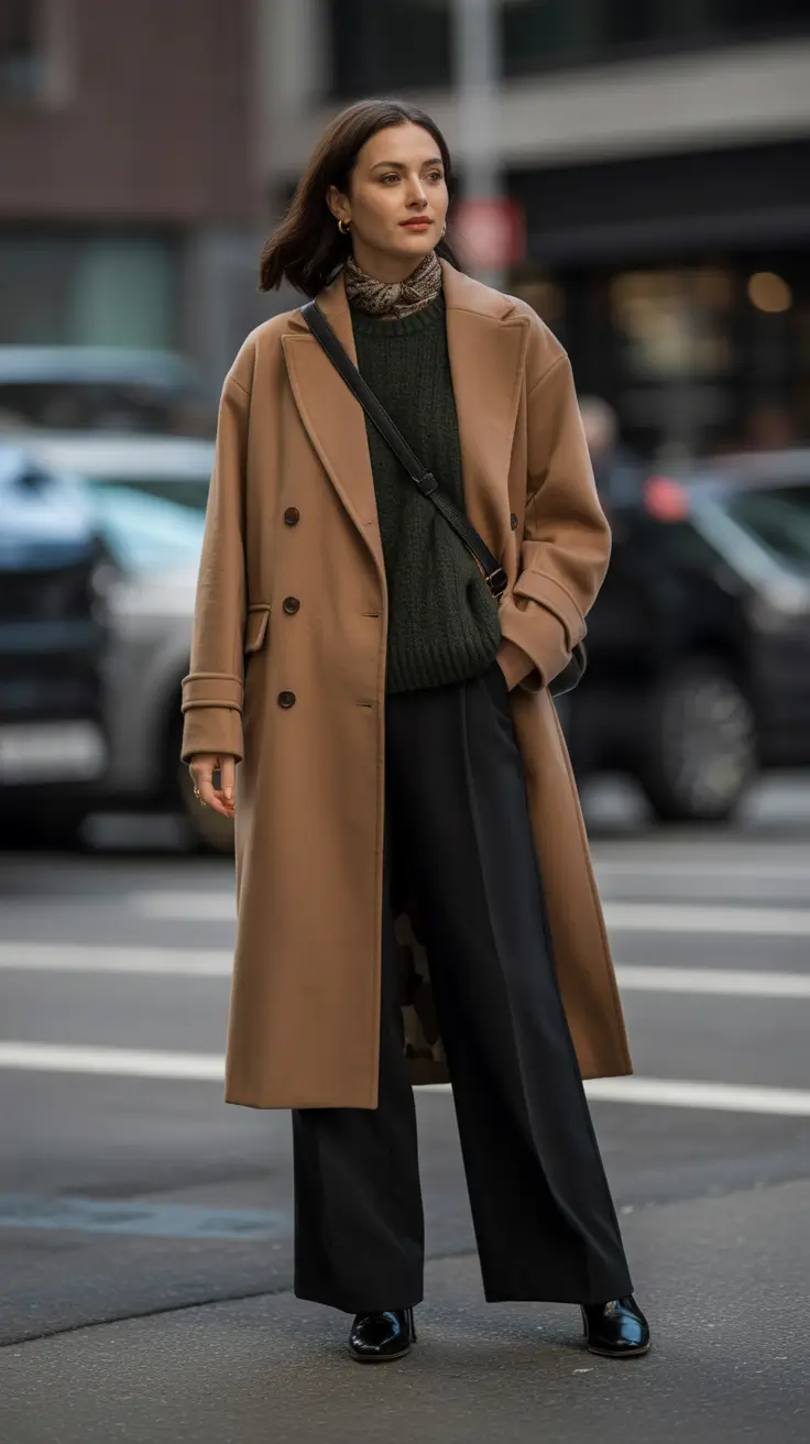 Уличный стиль для холодной погоды Earthy Elegance в цвете Camel