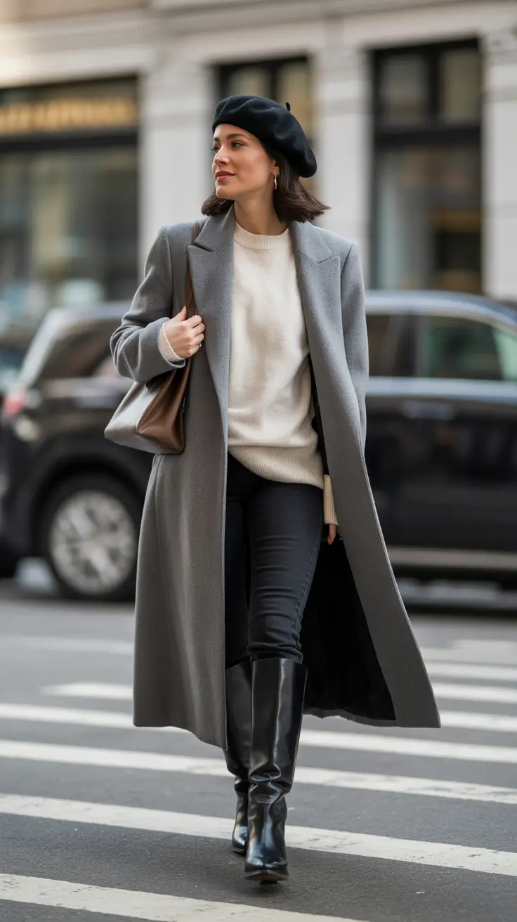 Уличный стиль для холодной погоды: парижская простота и элегантность Нью-Йорка