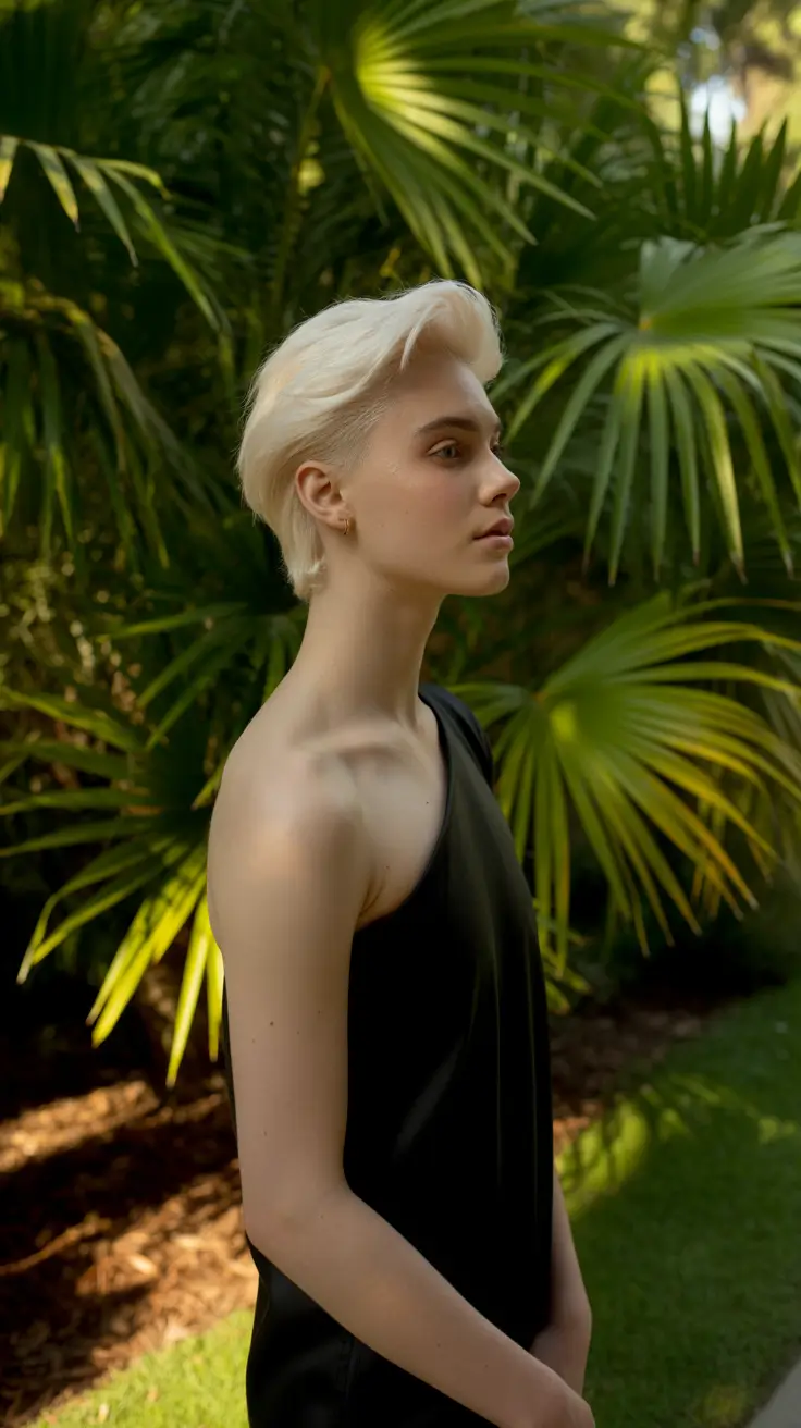 short winter haircuts 2025-2026 Frosted Platinum Elegance