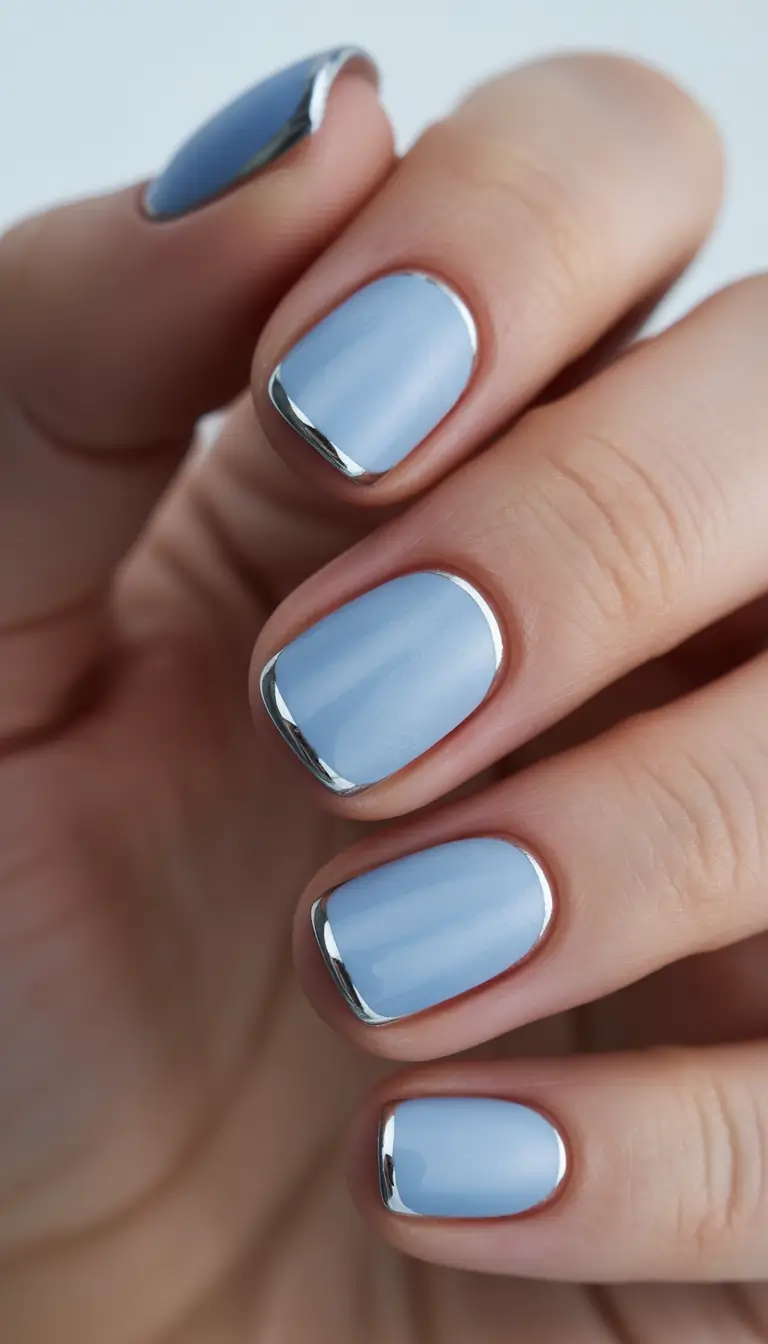 Blue Chrome Perfection Short Winter Nails 2025