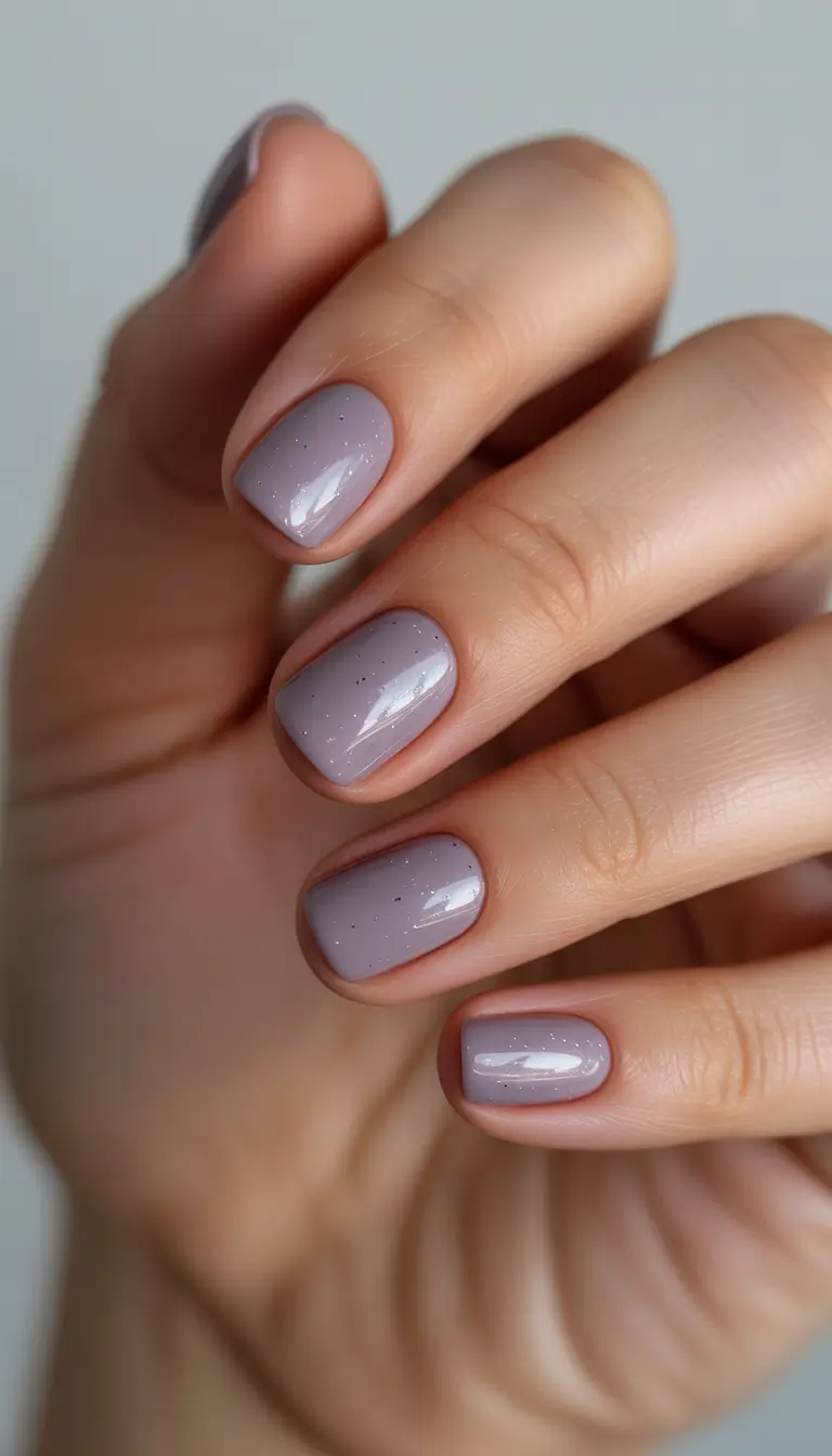 Dusty Mauve Serenity Short Winter Nails 2025