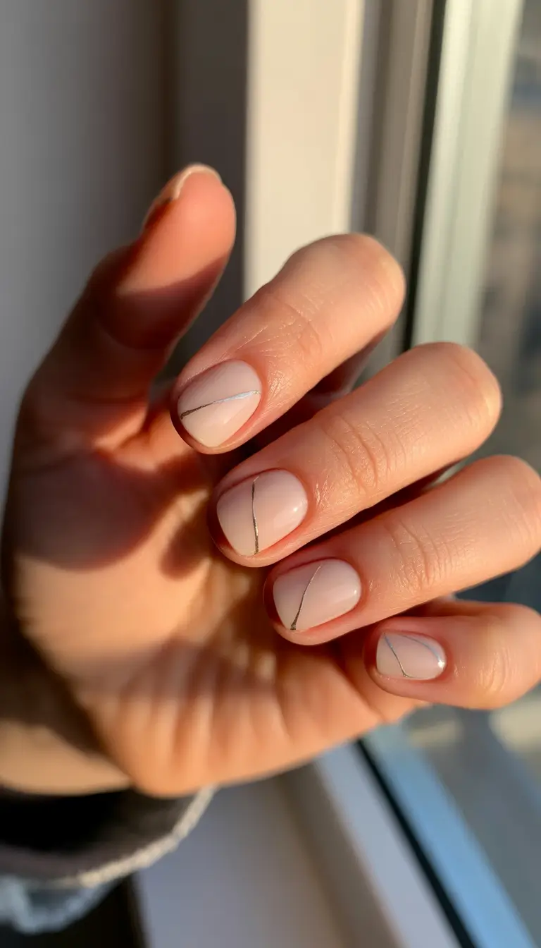 Golden Hour Minimalism Short Winter Nails 2025