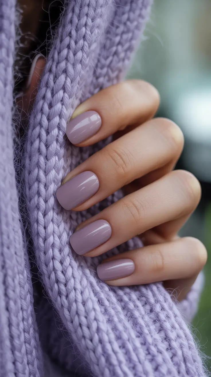 Soft Lilac Serenity Winter Nails 2025