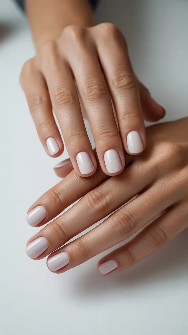 Snowfall White Simplicity Winter Nails 2025