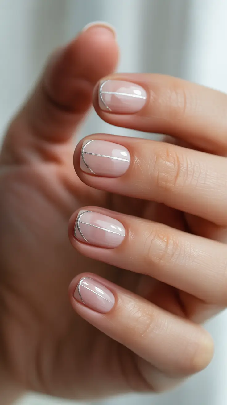 Silver Lined Minimalism Winter Nails 2025