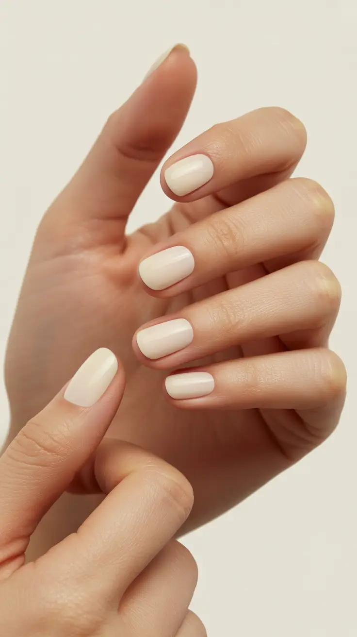 Soft Ivory Classic Winter Nails 2025