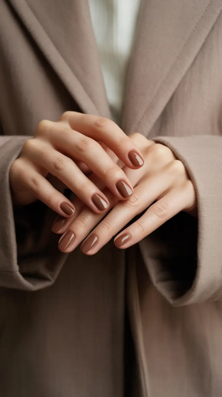 Mocha Minimalism Winter Nails 2025