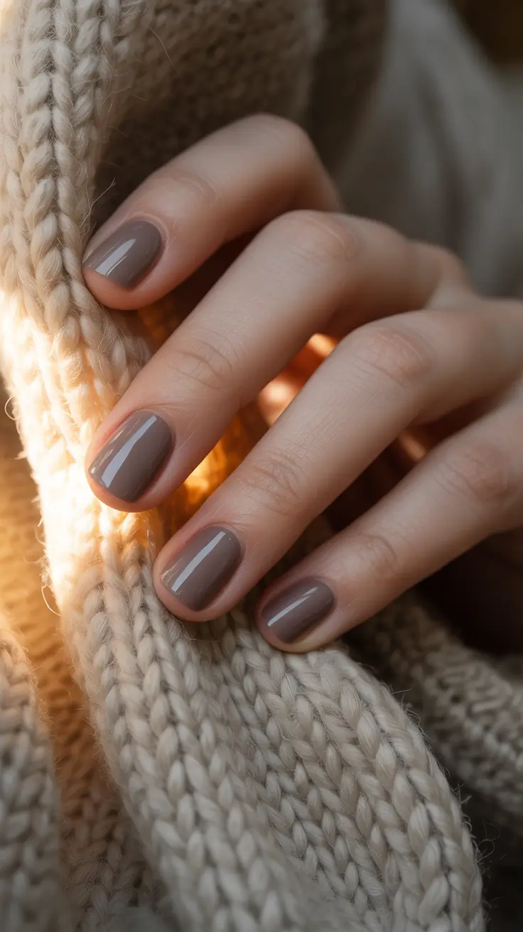 Cozy Taupe Comfort Winter Nails 2025