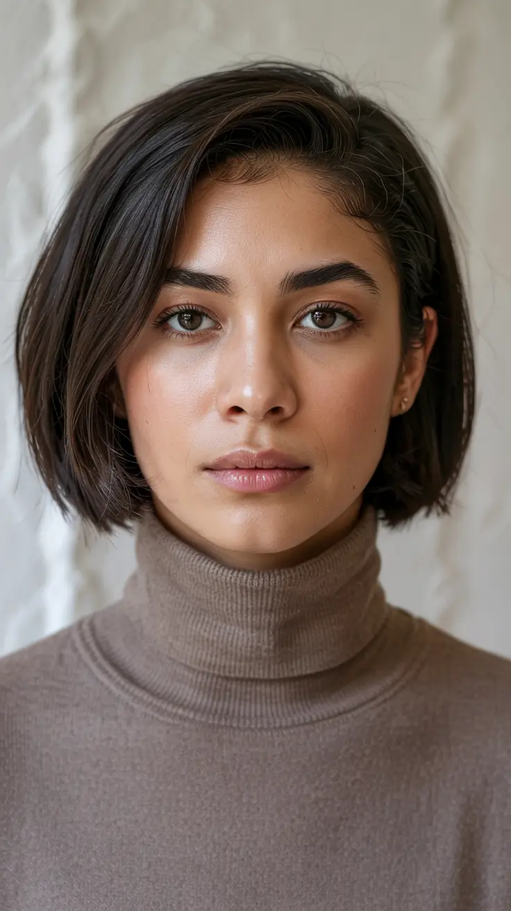 Classic Dark Bob with Tapered Ends Winter 2025 2026 Haircuts and Color Ideas