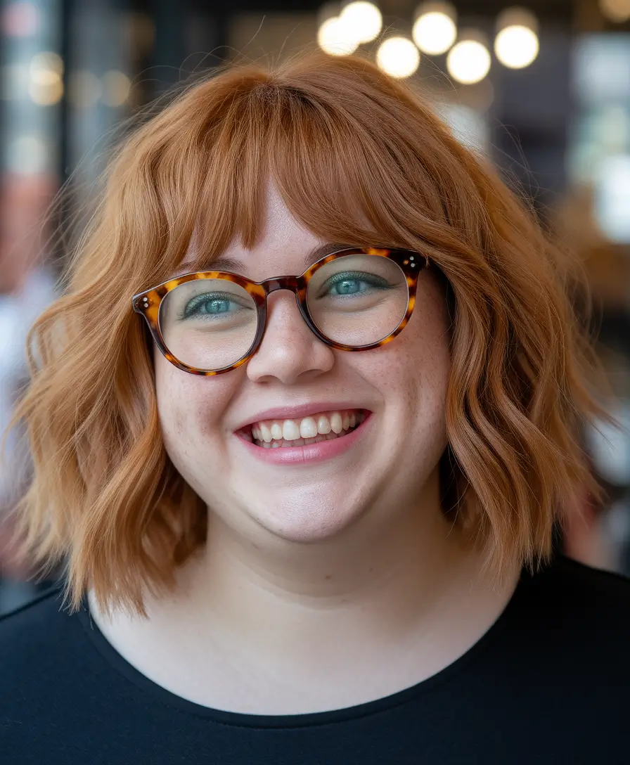 Shape Wavy Hair Copper Short Fringe