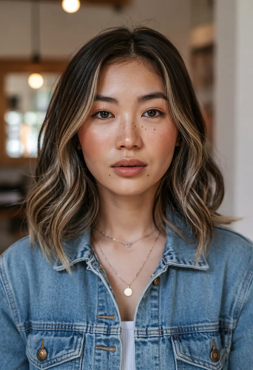 Shape Medium Wavy Hair Blonde Framing