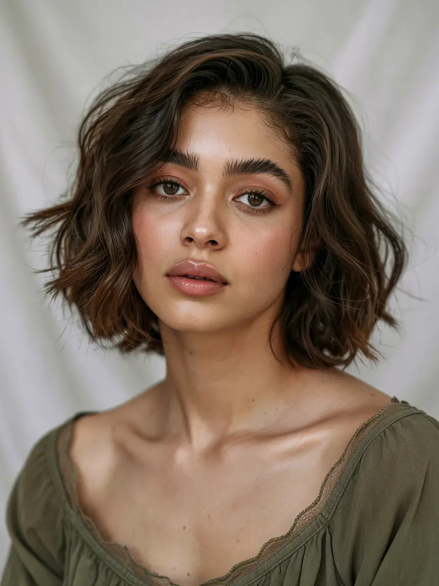 Short Hair Wavy Textured Volume