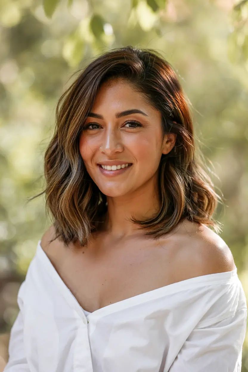 Short Brunette Bob Shape Medium Straight Hair