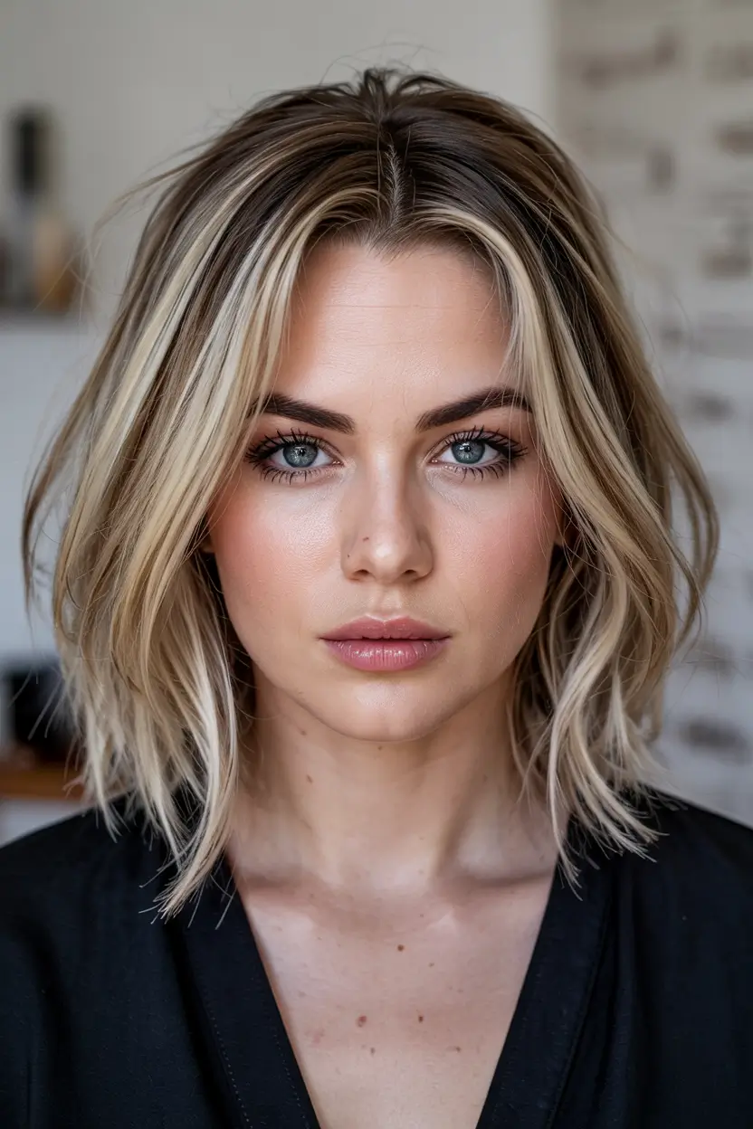 Bixie Layered Blonde Face Framing Highlights