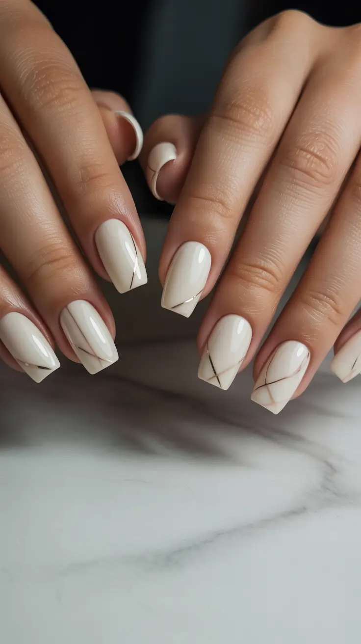 Winter Acrylic Nails Crisscross Elegance