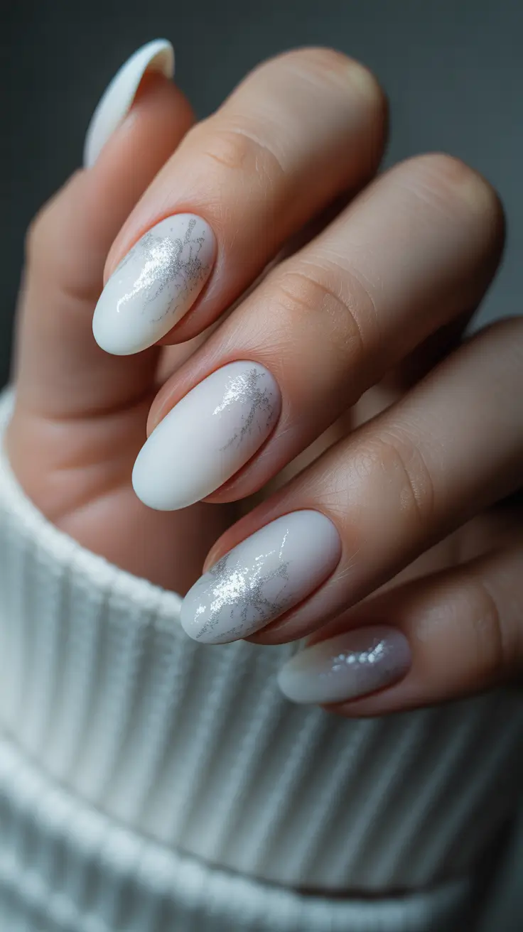 almond-nails Whispering Snowflake Frost