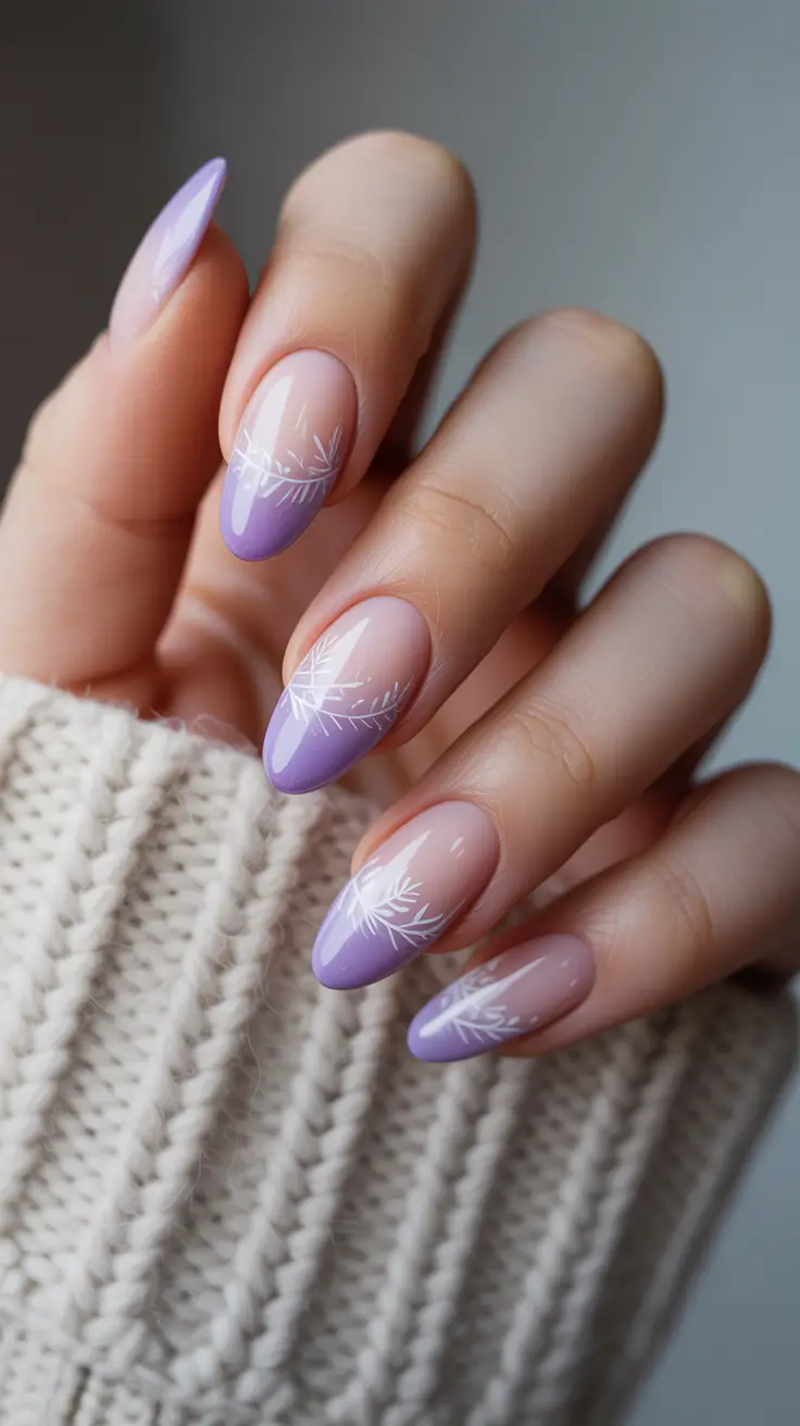 almond-nails Lavender Snowfall