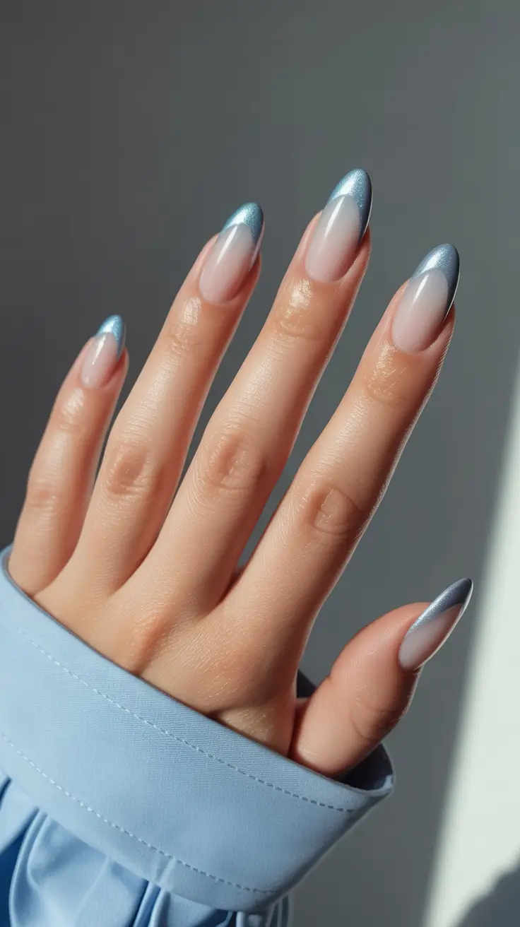 almond-nails Winter Mist Ombre