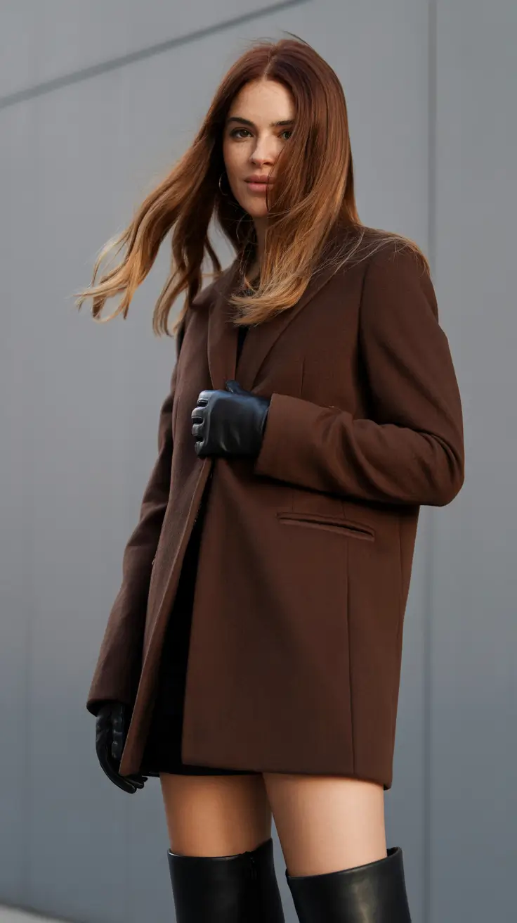 Classy chic 2025 women Mocha City Edge