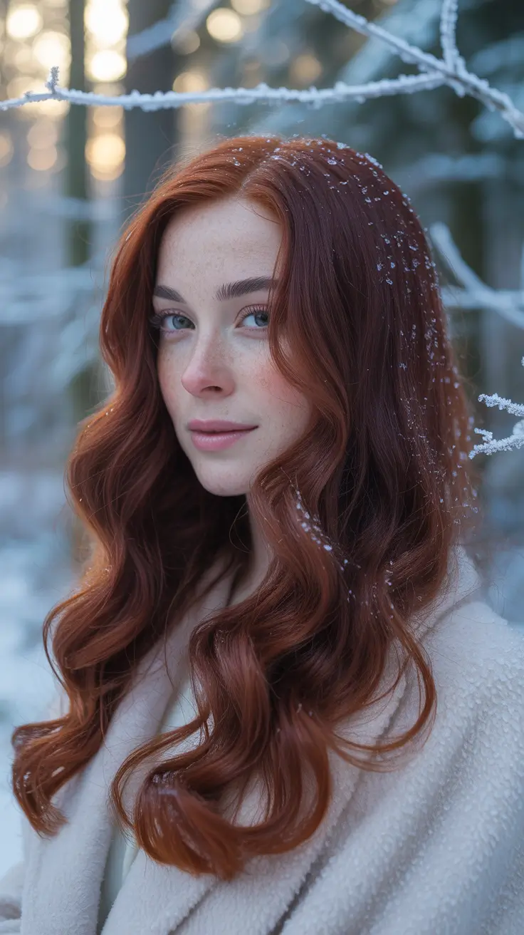 Ideas Auburn Frosted Cinnamon Curls in the Snowlight