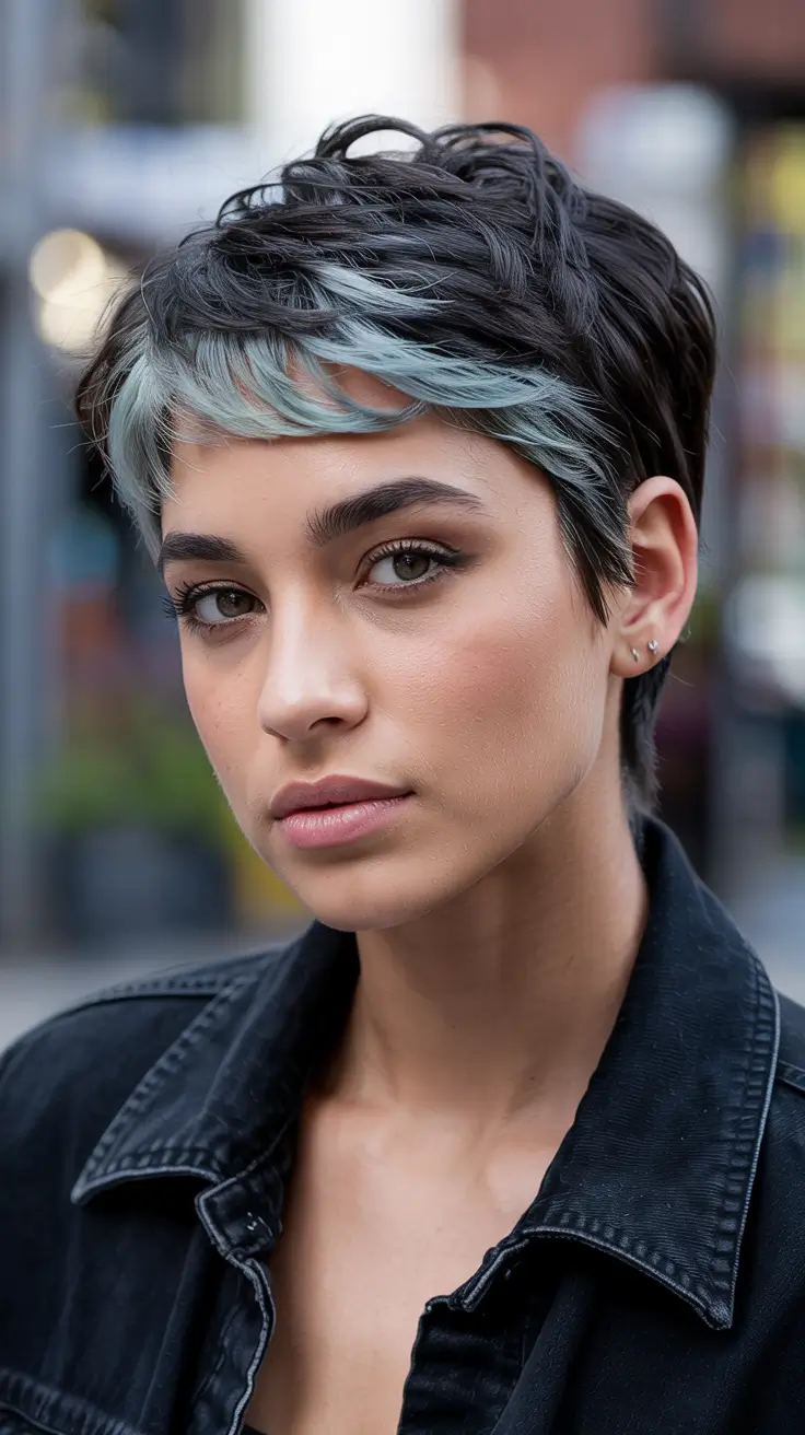 Balayage Hair Color Winter 2025–2026 Arctic Ink Pixie