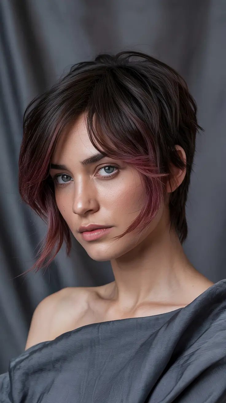 Balayage Hair Color Winter 2025–2026 Berry Fade Shag