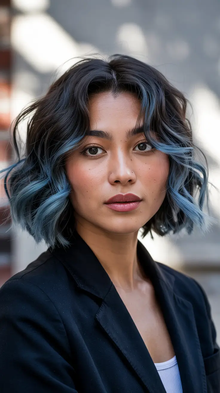 Balayage Hair Color Winter 2025–2026 Frosted Sapphire Waves