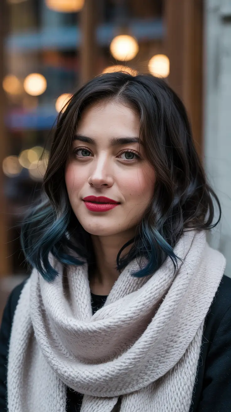 Balayage Hair Color Winter 2025–2026 Ink-Tipped Brunette