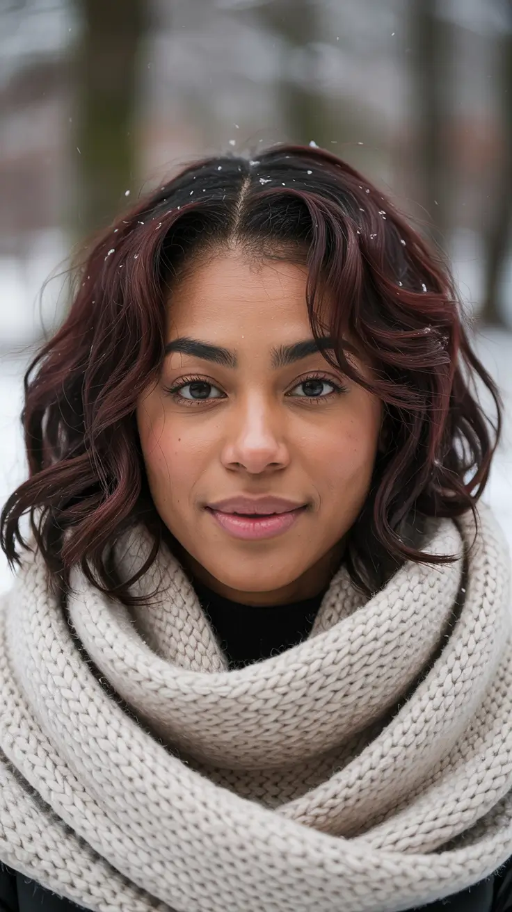 Winter 2025–2026 Hair Colors Trends Dark Skin Velvety Chocolate Waves