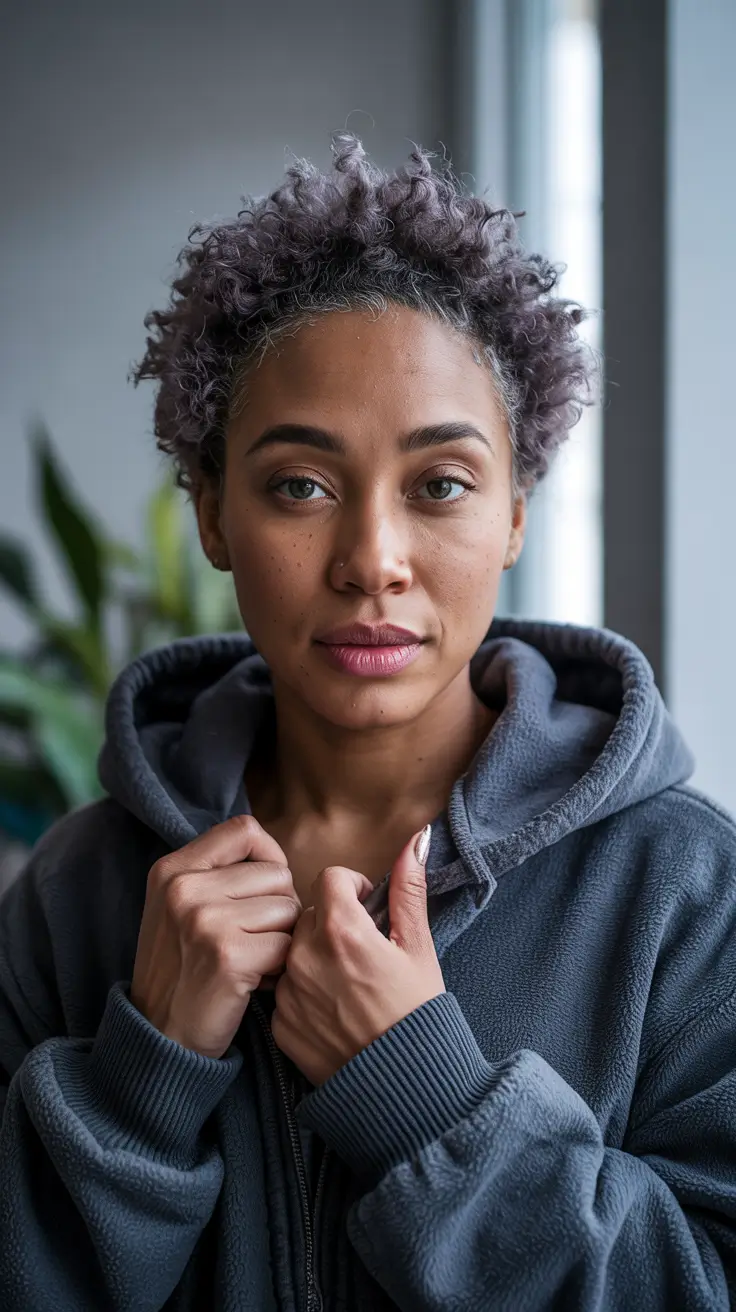 Winter 2025–2026 Hair Colors Trends Dark Skin Amethyst Pixie Soft