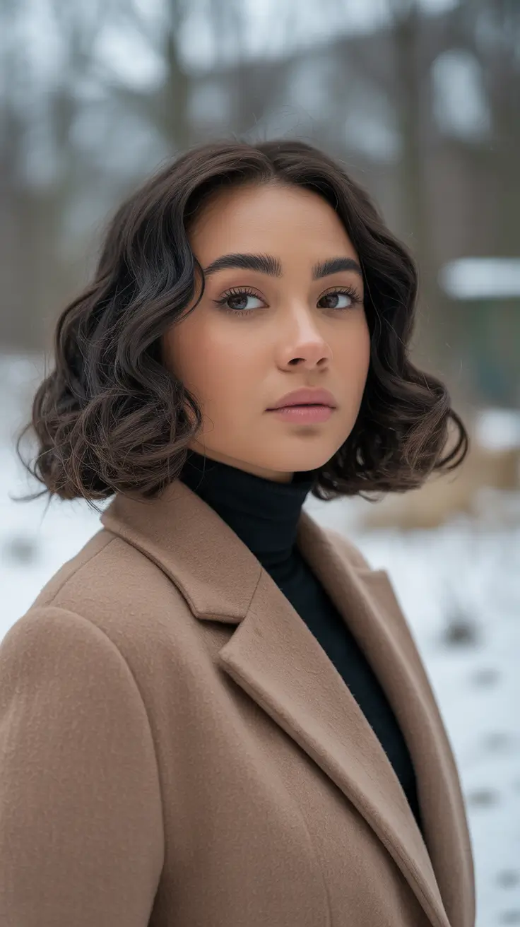 Winter 2025–2026 Hair Colors Trends Dark Skin Rich Espresso Bob