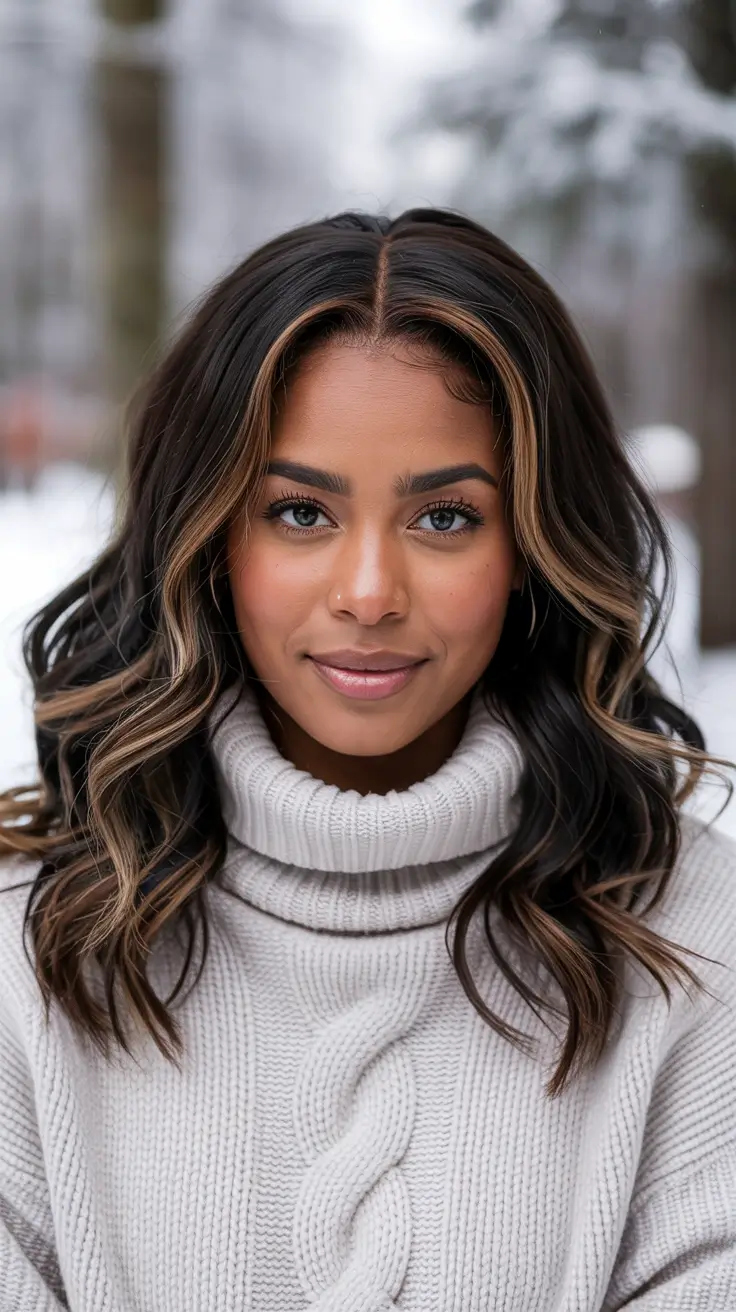 Black woman Golden Mocha Layers with Subtle Glow